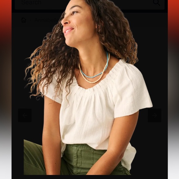 Faherty Tops - Faherty Annabelle Top in Whisper White